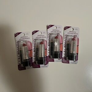 Lot 4 Colormates Cosmetics Lipstick & Liner 62617 Cinnamon